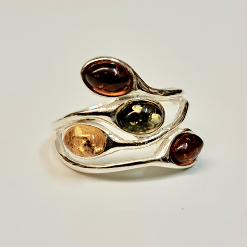 Click to view detail for HWG-2376 Ring, Multi-Color Amber $35